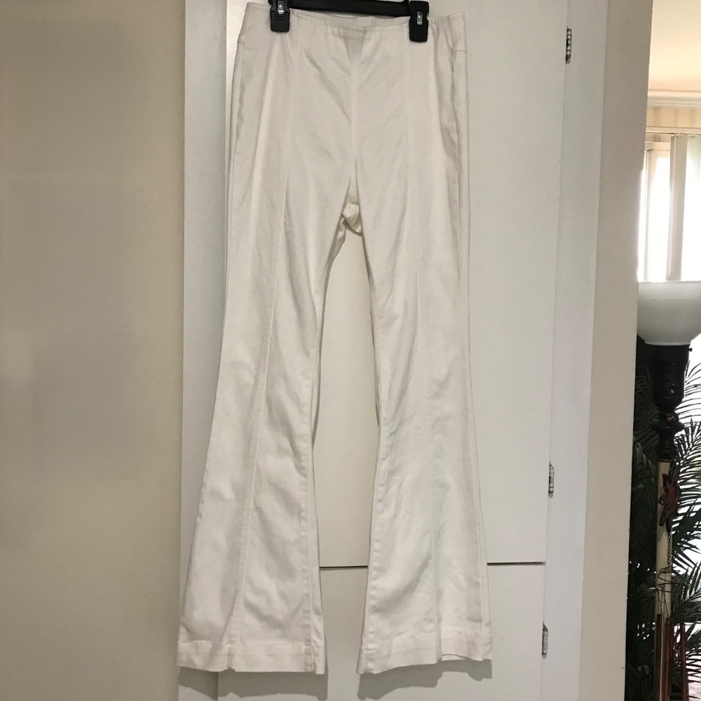 INC High-waisted Ivory Flared/bell bottom Stretch Jeans